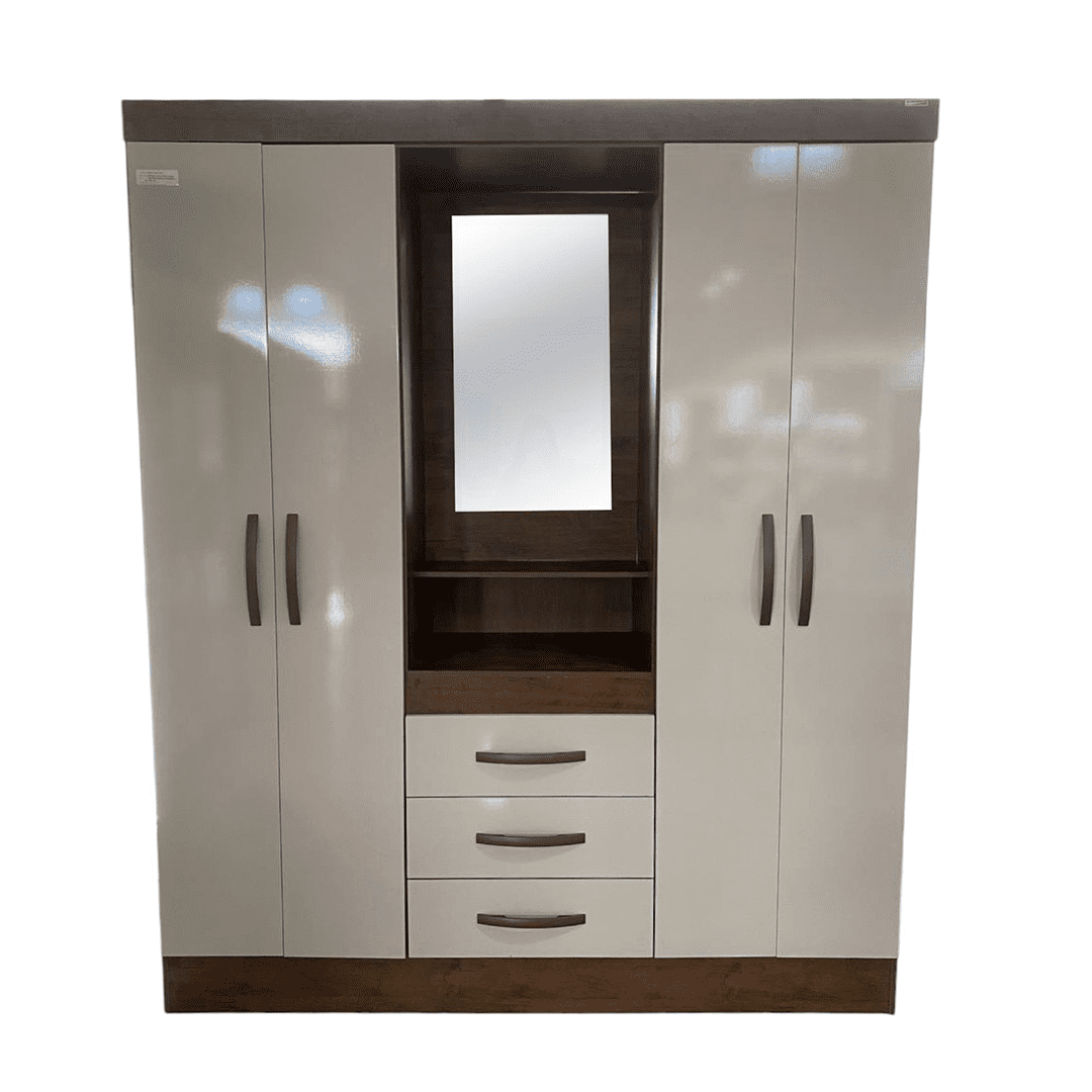 ROPERO CAPRI 4PTAS 3GTAS CASTAÑO/VAINILLA C/ESPEJO 3 CAJAS MMA0009