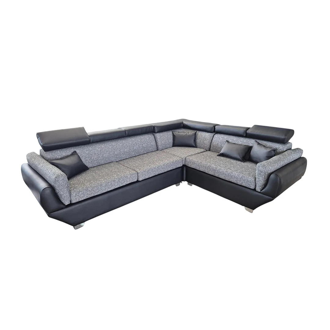 MUEBLE MODULAR MAYA NEGRO BIPIEL Y TELA 3 PIEZAS