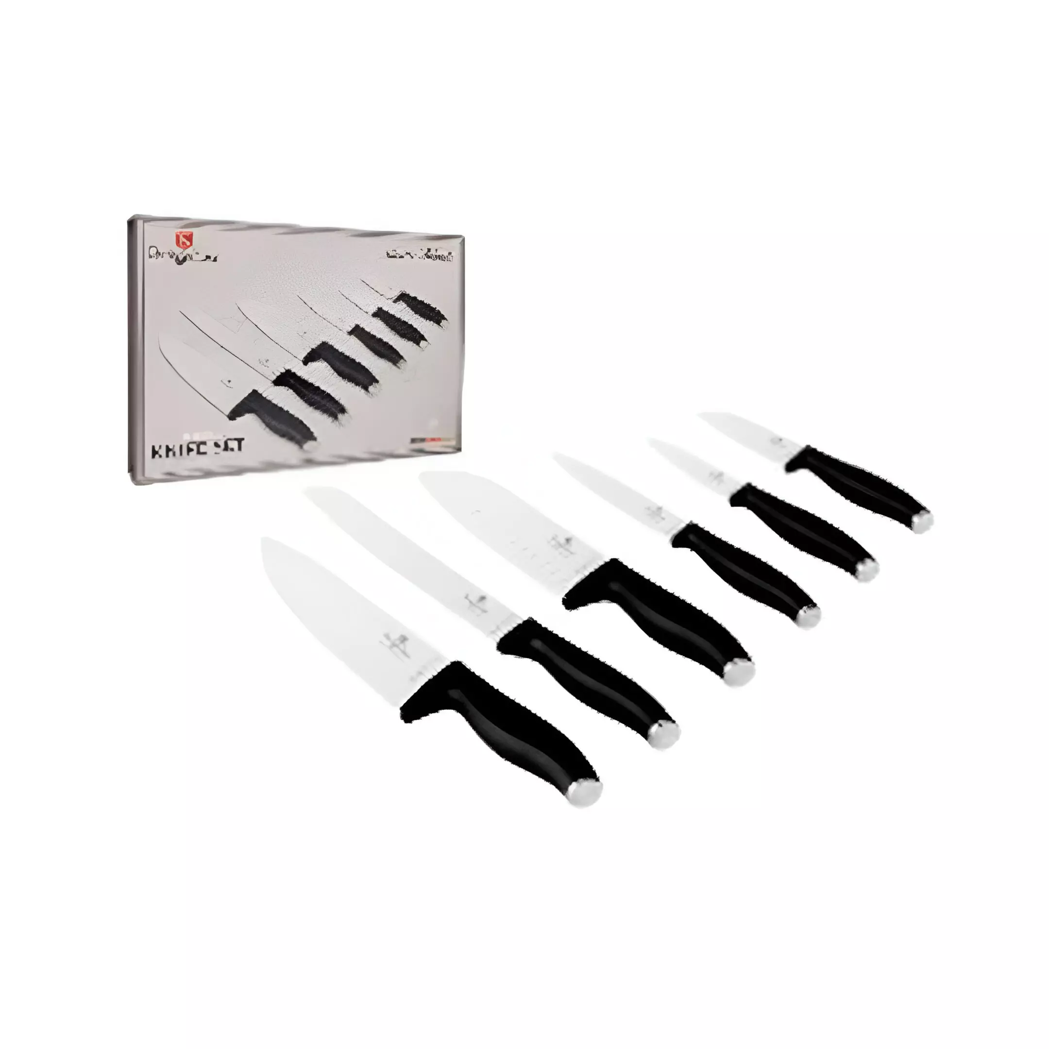 CUCHILLOS 6PZAS 716-BH2950 NEGRO/PLATEADO