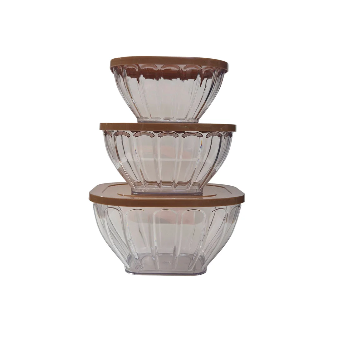 ENSALADERA 3PZAS 1500/2500/3500ML N23-05558723-05558 CHOCOLATE/TRANSPARENTE